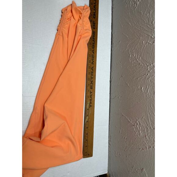 NWT Wilo The Label Ribbed High Rise Ruched Leggings Peach Activewear Size Large - Picture 5 of 5